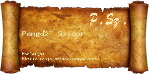 Pengő Szidor névjegykártya